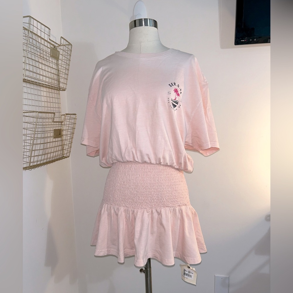 Mini T-shirt Dress, acid washed pink, with scrunched waist